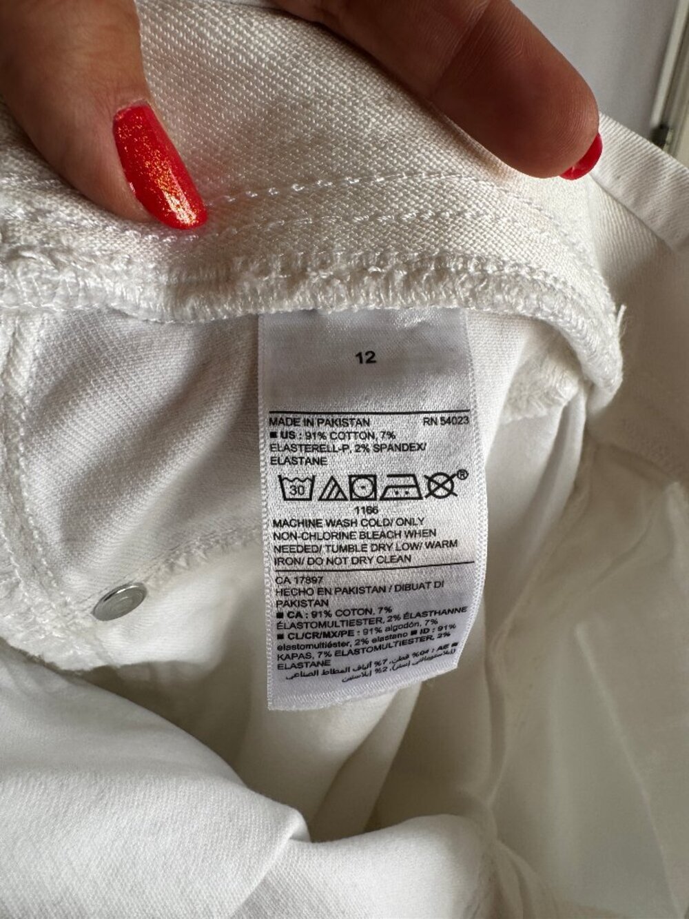 Midrise White Jeggins Size 12 | Upcycling Blank, Y2K Costume - Picture 5 of 6